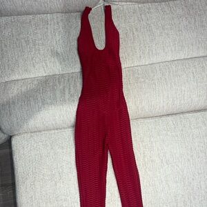 One Piece Athletic Bodysuit - Burgundy